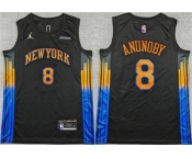 Men's New Yok Knicks #8 OG Anunoby Statement Edition Stitched Jersey