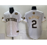 Men's New York Knicks #2 Miles McBride White Gold 2026 Finals & Eastern Conference Champions Patch Stitched Baseball Jersey