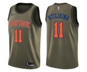 Men's Nike New York Knicks #11 Frank Ntilikina Swingman Green Salute to Service NBA Jersey