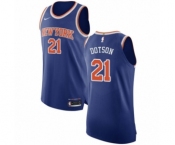 Men's Nike New York Knicks #21 Damyean Dotson Authentic Royal Blue NBA Jersey - Icon Edition