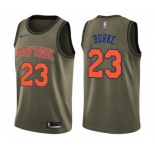 Men's Nike New York Knicks #23 Trey Burke Swingman Green Salute to Service NBA Jersey