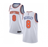 Men's Nike New York Knicks #8 Michael Beasley Authentic White NBA Jersey - Association Edition