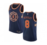 Men's Nike New York Knicks #8 Michael Beasley Swingman Navy Blue NBA Jersey - City Edition