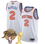 New Yok Knicks #2 Miles McBride White 2026 Finals Patch And Finals Champions Patch Association Edition Stitched Basketball Jersey