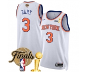New Yok Knicks #3 Josh Hart White 2026 Finals Patch And Finals Champions Patch Association Edition Stitched Basketball Jersey
