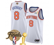 New Yok Knicks #8 OG Anunoby White 2026 Finals Patch And Finals Champions Patch Association Edition Stitched Basketball Jersey