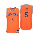 New York Knicks #5 Courtney Lee 2016 Alternate Orange New Swingman Jersey