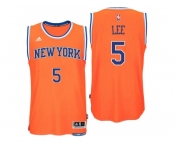 New York Knicks #5 Courtney Lee 2016 Alternate Orange New Swingman Jersey