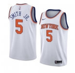 Nike Knicks #5 Dennis Smith Jr. White NBA Swingman Association Edition Jersey