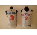 nba knicks #3 marbury white(fans edition)