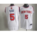 nba new york knicks #5 jason kidd white[revolution 30 swingman]