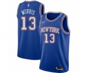 Women's New York Knicks #13 Marcus Morris Authentic Blue Basketball Jersey - Statement Edition