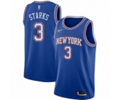 Women's New York Knicks #3 John Starks Authentic Blue Basketball Jersey - Statement Edition