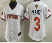 Women's New York Knicks #3 Josh Hart White 2026 Finals Patch Stitched Baseball Jersey