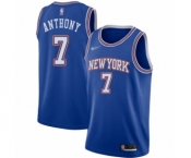 Women's New York Knicks #7 Carmelo Anthony Authentic Blue Basketball Jersey - Statement Edition