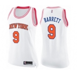 Women's New York Knicks #9 RJ Barrett Swingman White Pink Fashion Basketball Jersey