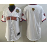Women's New York Knicks Blank White 2026 Finals Eastern Conference Champions Patch Stitched Baseball Jersey