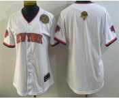 Women's New York Knicks Blank White 2026 Finals Eastern Conference Champions Patch Stitched Baseball Jersey