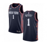 Women's Nike New York Knicks #1 Emmanuel Mudiay Swingman Navy Blue NBA Jersey - 2018-19 City Edition