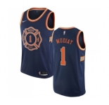 Women's Nike New York Knicks #1 Emmanuel Mudiay Swingman Navy Blue NBA Jersey - City Edition