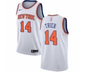 Women's Nike New York Knicks #14 Allonzo Trier Authentic White NBA Jersey - Association Edition