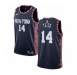 Women's Nike New York Knicks #14 Allonzo Trier Swingman Navy Blue NBA Jersey - 2018-19 City Edition