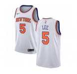 Women's Nike New York Knicks #5 Courtney Lee Authentic White NBA Jersey - Association Edition