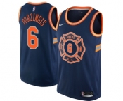 Women's Nike New York Knicks #6 Kristaps Porzingis Swingman Navy Blue NBA Jersey - City Edition
