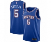 Youth New York Knicks #5 Dennis Smith Jr. Swingman Blue Basketball Jersey - Statement Edition