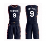 Youth New York Knicks #9 RJ Barrett Swingman Navy Blue Basketball Suit Jersey - City Edition