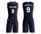 Youth New York Knicks #9 RJ Barrett Swingman Navy Blue Basketball Suit Jersey - City Edition