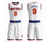 Youth New York Knicks #9 RJ Barrett Swingman White Basketball Suit Jersey - Association Edition