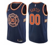 Youth Nike New York Knicks #00 Enes Kanter Swingman Navy Blue NBA Jersey - City Edition