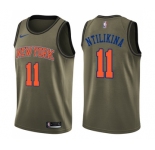 Youth Nike New York Knicks #11 Frank Ntilikina Swingman Green Salute to Service NBA Jersey