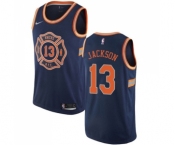 Youth Nike New York Knicks #13 Mark Jackson Swingman Navy Blue NBA Jersey - City Edition