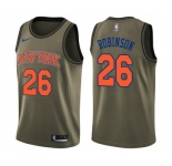 Youth Nike New York Knicks #26 Mitchell Robinson Swingman Green Salute to Service NBA Jersey