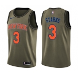 Youth Nike New York Knicks #3 John Starks Swingman Green Salute to Service NBA Jersey