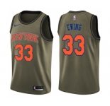 Youth Nike New York Knicks #33 Patrick Ewing Swingman Green Salute to Service NBA Jersey