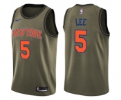 Youth Nike New York Knicks #5 Courtney Lee Swingman Green Salute to Service NBA Jersey