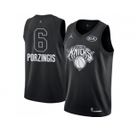 Youth Nike New York Knicks #6 Kristaps Porzingis Black NBA Jordan Swingman 2018 All-Star Game Jersey
