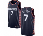 Youth Nike New York Knicks #7 Carmelo Anthony Swingman Navy Blue NBA Jersey - 2018-19 City Edition