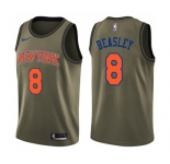 Youth Nike New York Knicks #8 Michael Beasley Swingman Green Salute to Service NBA Jersey