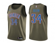 Men Nike Oklahoma City Thunder #34 Ray Allen Green Salute to Service NBA Swingman Jersey