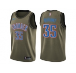 Men Nike Oklahoma City Thunder #35 Kevin Durant Green Salute to Service NBA Swingman Jersey