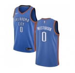 Men's Nike Oklahoma City Thunder #0 Russell Westbrook Swingman Royal Blue Road NBA Jersey - Icon Edition