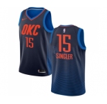 Men's Nike Oklahoma City Thunder #15 Kyle Singler Swingman Navy Blue NBA Jersey Statement Edition