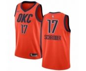 Men's Nike Oklahoma City Thunder #17 Dennis Schroder Orange Swingman Jersey - Earned Edition