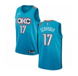 Men's Nike Oklahoma City Thunder #17 Dennis Schroder Swingman Turquoise NBA Jersey - City Edition