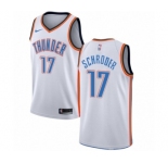 Men's Nike Oklahoma City Thunder #17 Dennis Schroder Swingman White NBA Jersey - Association Edition