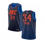 Men's Nike Oklahoma City Thunder #34 Ray Allen Swingman Navy Blue NBA Jersey Statement Edition